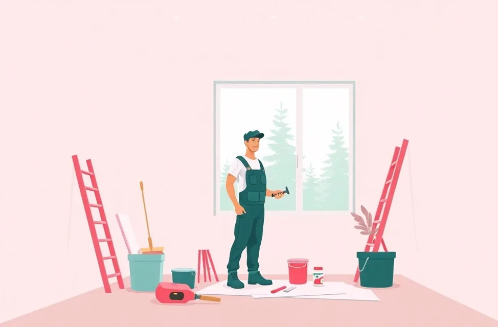 Intérieur rénové après travaux de peinture à Mazamet