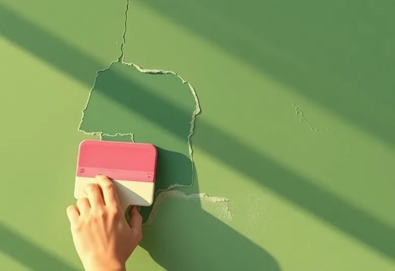 Ponçage et rebouchage des fissures avant mise en peinture